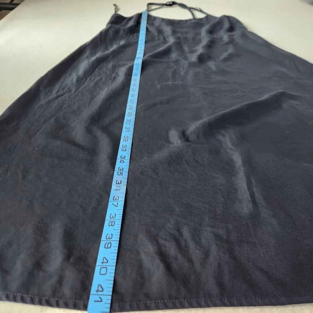 Everlane Black Japanese Crossback Slip Midi Dress Size 12 Sleek Minimalist - Picture 6 of 10